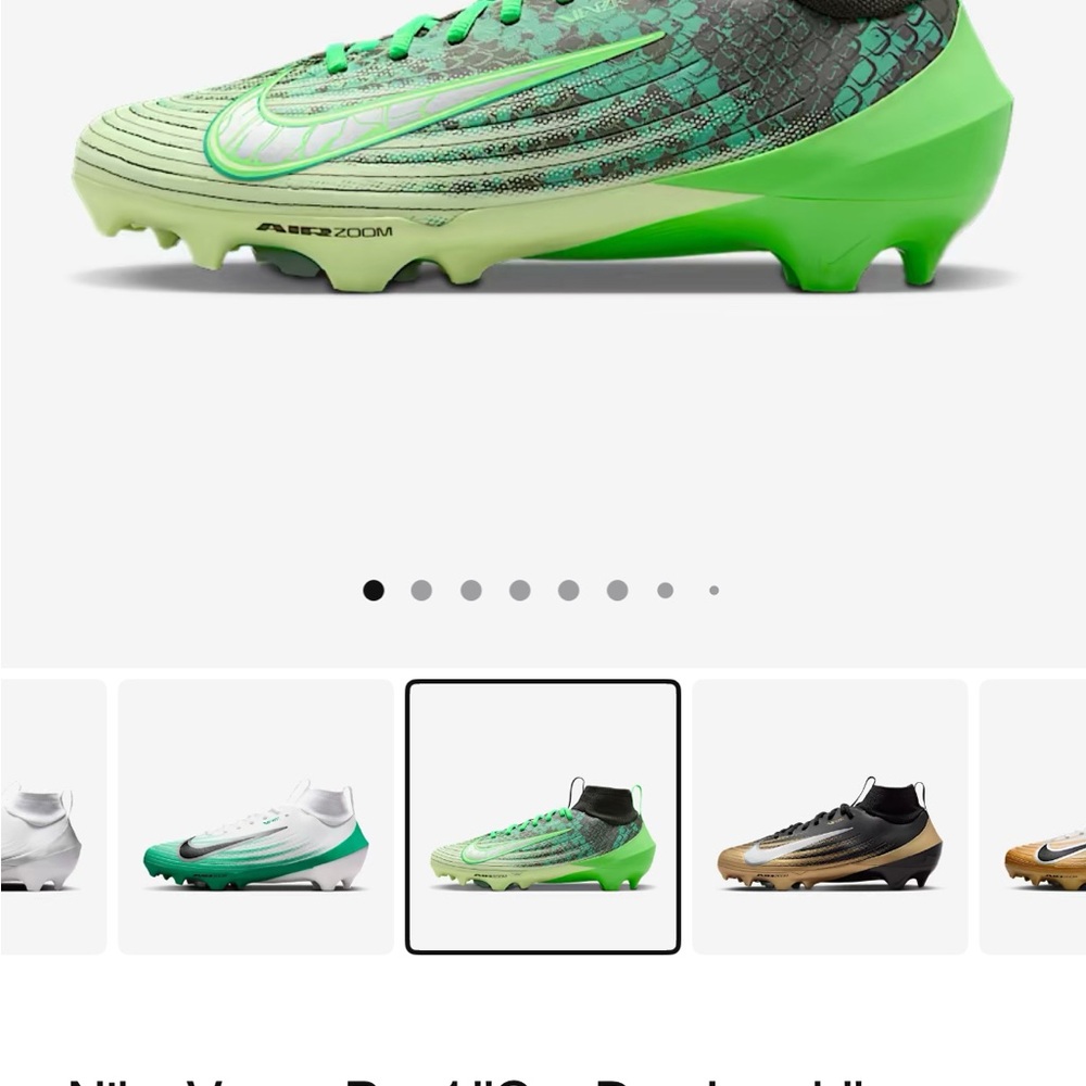 Nike Zoom Vapor Pro 1 CeeDee Lamb Green and Black Football Cleats - Picture 6 of 6